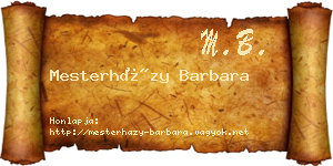 Mesterházy Barbara névjegykártya